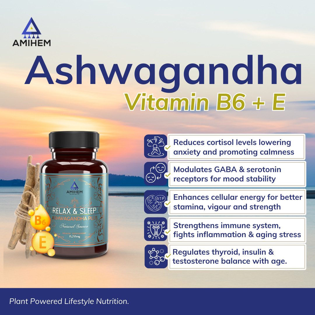 Ashwagandha Root Extract + Vitamin E & B6